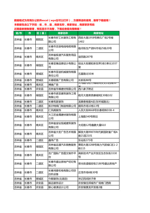 2020新版吉林省长春市建材有限公司工商企业公司商家名录名单黄页联系电话号码地址大全1292家