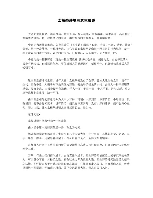 太极拳进境三意三形说