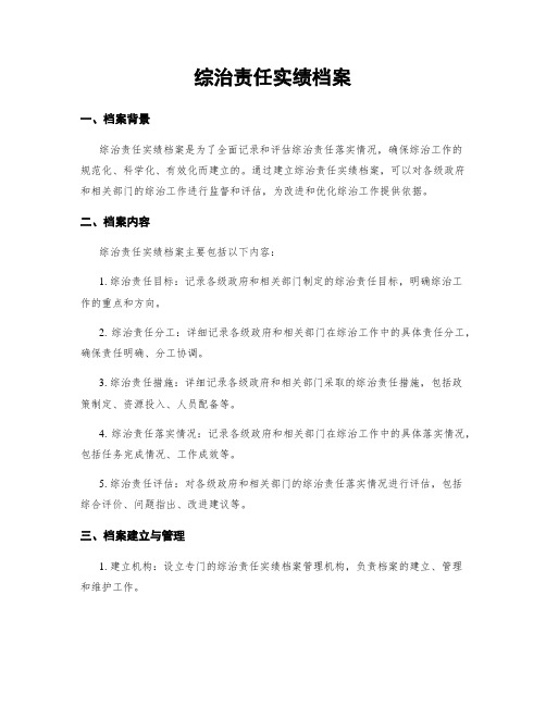 综治责任实绩档案