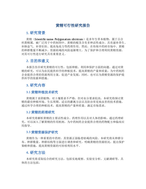 黄精可行性研究报告