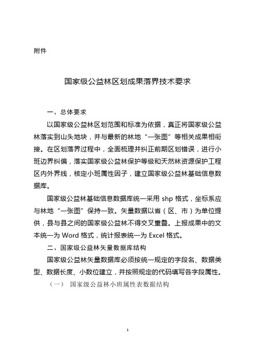 国家级公益林区划成果落界技术要求
