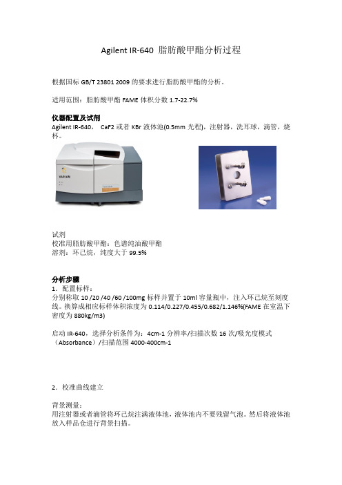 脂肪酸甲酯分析过程
