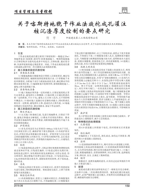 关于喀斯特地貌干作业法旋挖成孔灌注桩沉渣厚度控制的要点研究