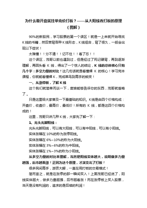 为什么敢开盘就挂单竞价打板？——从大阳线看打板的原理（图解）