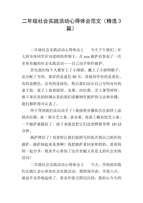 二年级社会实践活动心得体会范文(精选3篇)