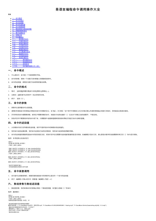 易语言编程命令调用操作大全