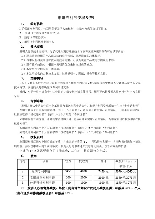 申请专利的流程及费用