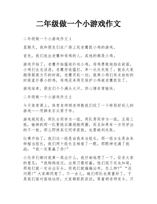 二年级做一个小游戏作文