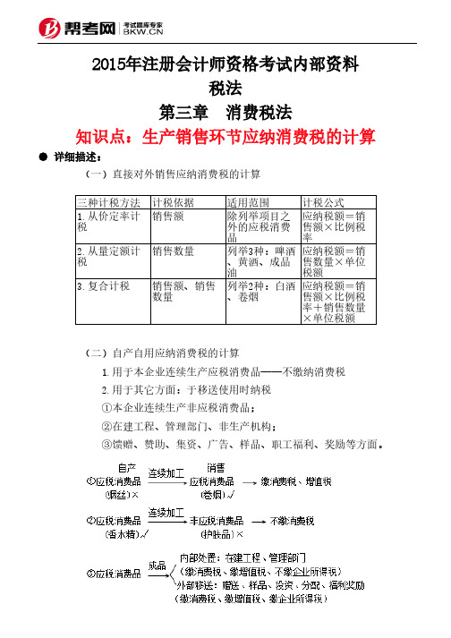 第三章 消费税法-生产销售环节应纳消费税的计算