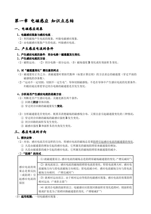 物理选修3-2-第四章电磁感应总结加习题