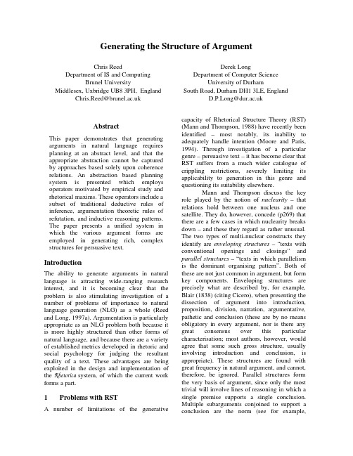 Generating the structure of argument