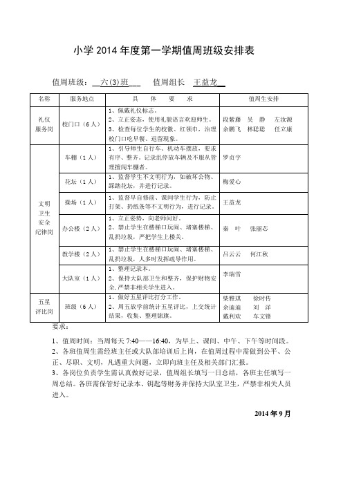 六(3)值周安排表文档 (3)