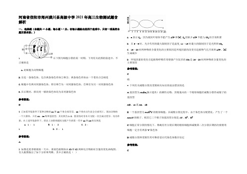 河南省信阳市郑州潢川县高级中学2021年高三生物测试题含解析