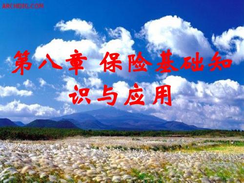 注册物业管理师《综合能力8第八章保险基础知识与应用张老师-PPT文档资料