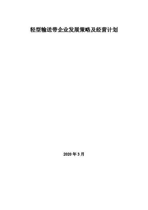 2020年轻型输送带企业发展策略及经营计划