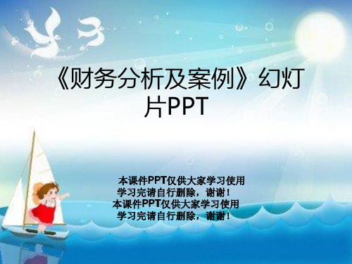 《财务分析及案例》幻灯片PPT