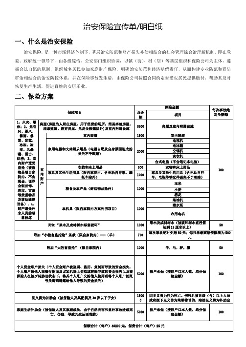 治安保险宣传单明白纸.doc