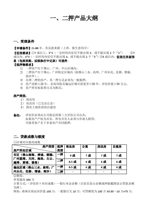 友诚一二押产品大纲
