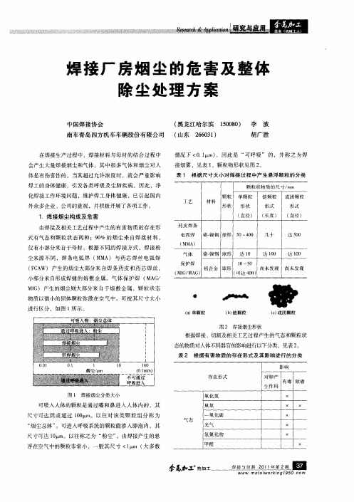 焊接厂房烟尘的危害及整体除尘处理方案