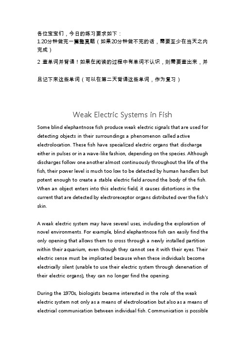 Weak Electric Systems in Fish-12.8