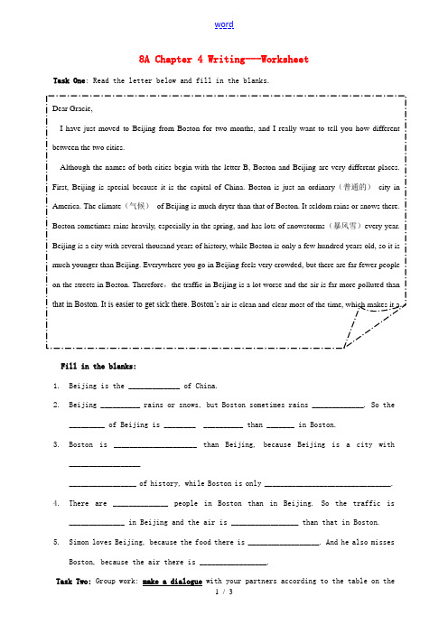 八年级英语上册 Chapter 4 Computer technology Writing教案 牛津