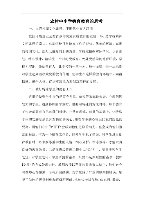 农村中小学德育教育的思考.docx