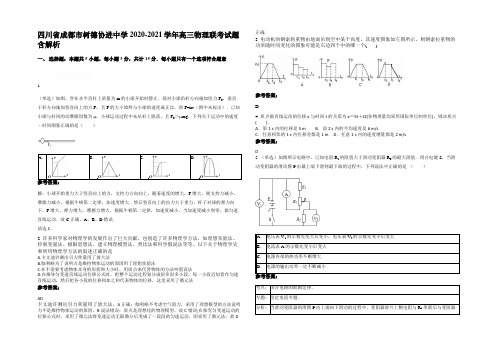 四川省成都市树德协进中学2020-2021学年高三物理联考试题含解析