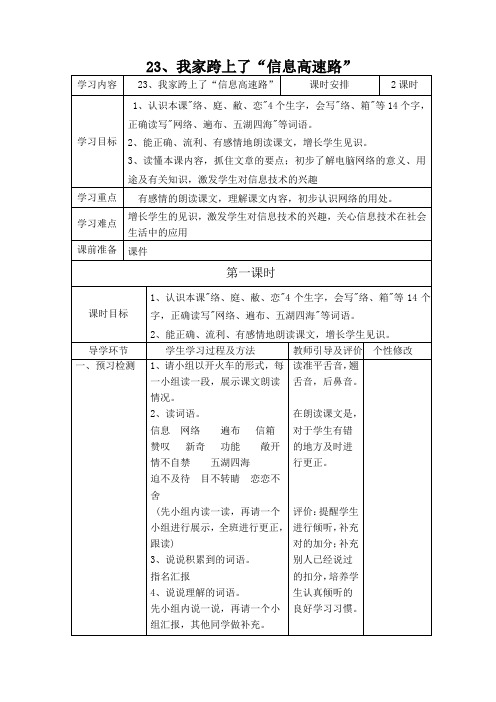 23我家跨上了“信息高速路”