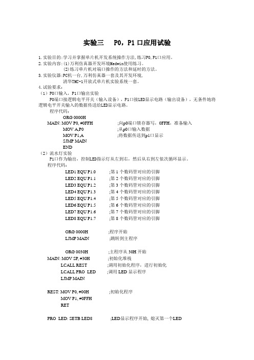 3P0,P1口应用试验