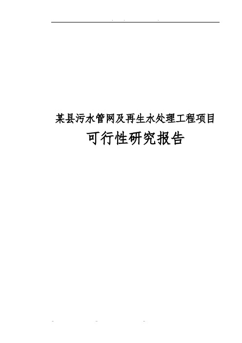 某县污水管网及再生水处理工程项目可行性实施报告