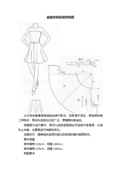 裙裤的制版裁剪制图