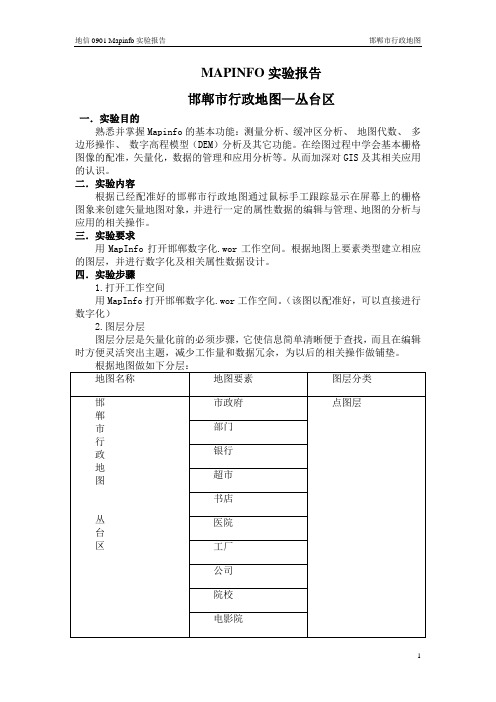 Mapinfo实验报告