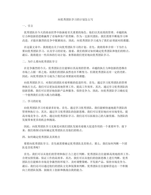 向优秀团队学习的计划怎么写