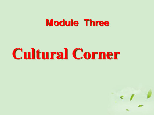 高中英语-Module3-Cultural-Corner-外研版必修1精品PPT课件