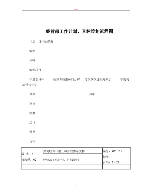 经营部工作计划、目标策划流程图