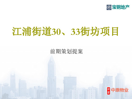 【策划方案】中原-江浦街道30、33街坊项目前期策划提案