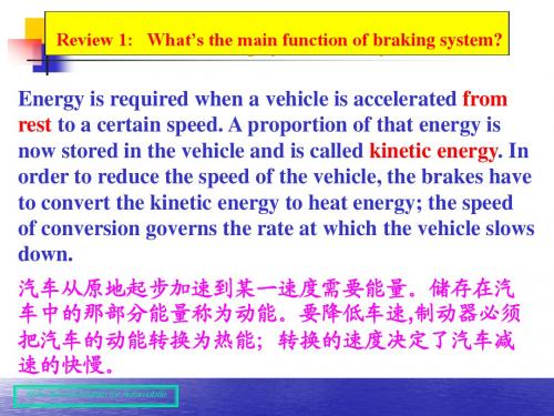 汽车专业英语(幻灯片)chapter 4 braking system