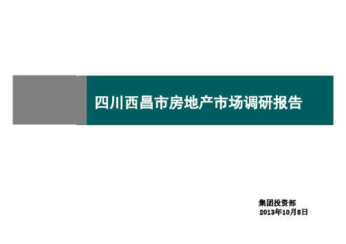 四川西昌市城市及房地产市场调研报告