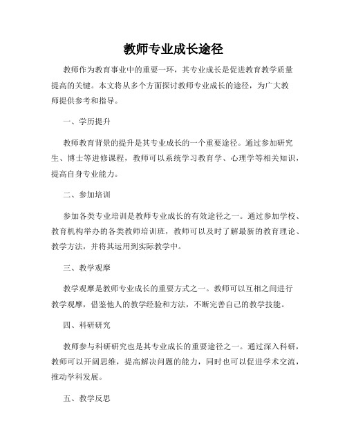 教师专业成长途径