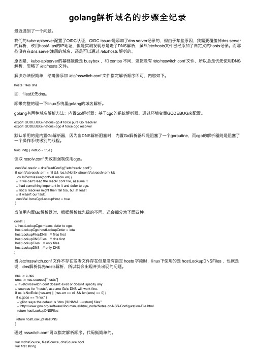 golang解析域名的步骤全纪录