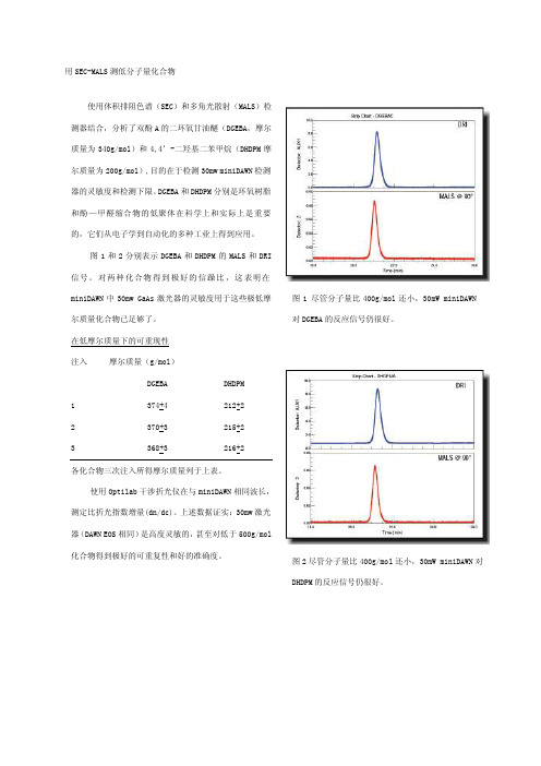 用SEC-MALS测低分子量化合物