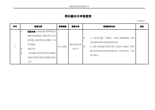 两化融合内审检查表