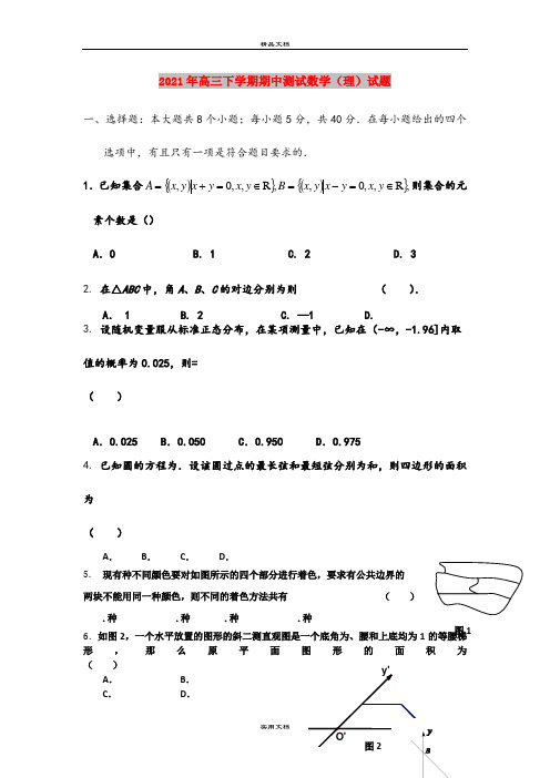 2021年高三下学期期中测试数学(理)试题