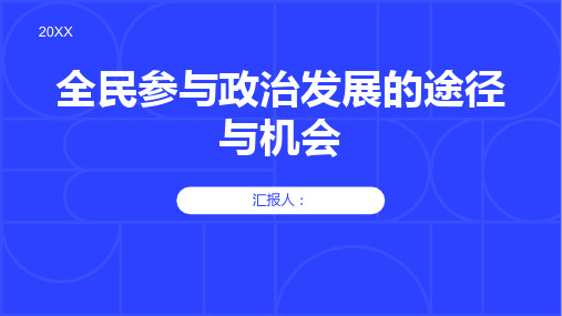 全民参与政治发展的途径与机会