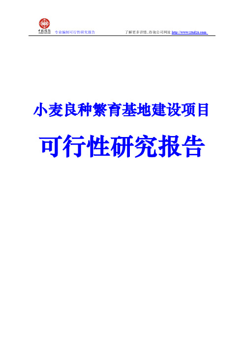 小麦良种繁育基地建设项目可行性研究报告