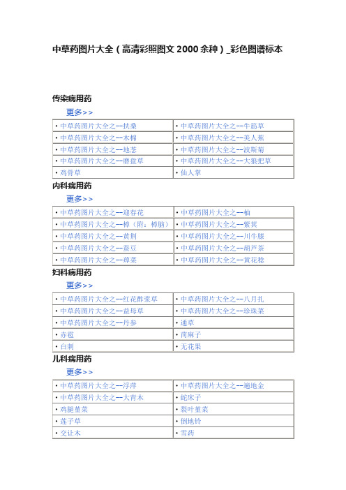 中草药图片大全（高清彩照图文2000余种）_彩色图谱标本