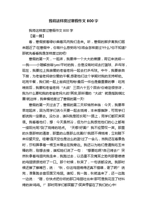 我将这样度过寒假作文800字