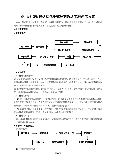 热电站CFB锅炉烟气脱硫脱硝改造工程施工方案