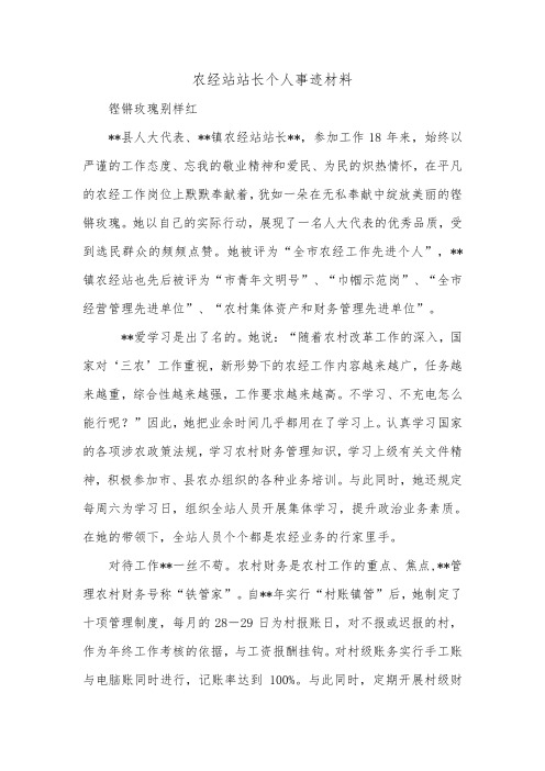 农经站站长个人事迹材料.doc