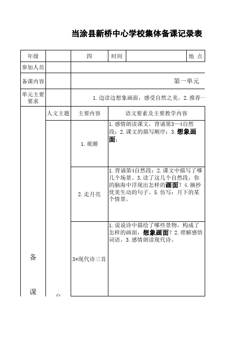 语文集体备课模板